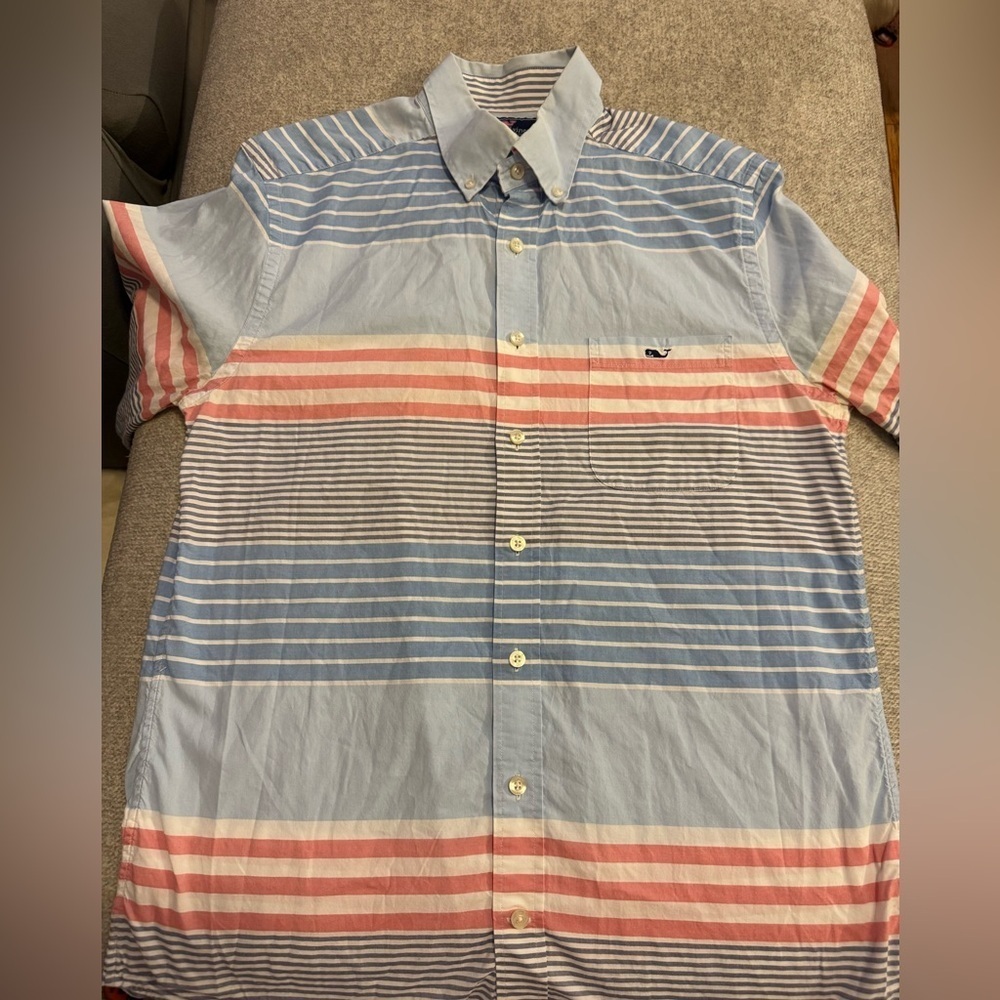 Vineyard Vines Men's Slim Fit Tucker Striped Button-Down Shirt, 100% Cotton, M
